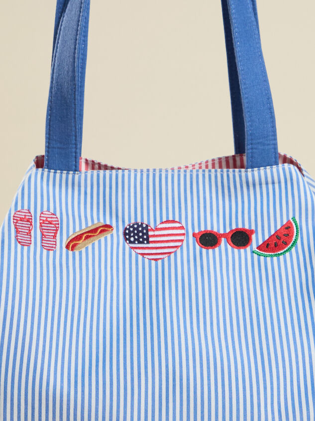 Americana Tie Up Tote Bag Detail 2 - AS Kids