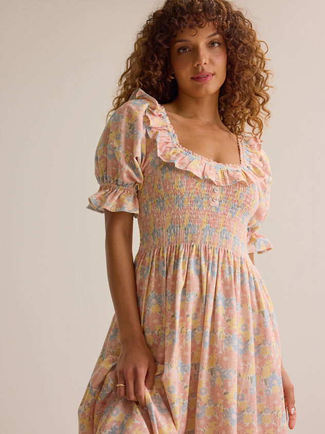 Ember Floral Ruffle Sleeve Mama Dress Detail 2 - ALTAR'D STATE KIDS