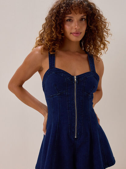 Lexie Denim Zip-Up Romper - AS Kids