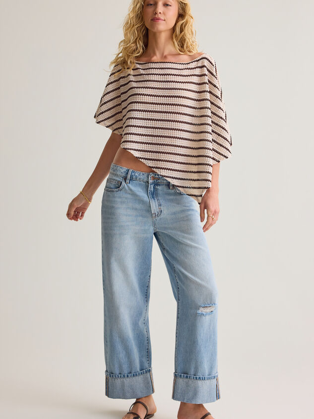 Isa Striped Knit Poncho Detail 2 - AS Kids