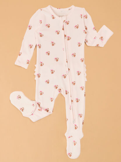 Mini Football Heart Ruffled Footie - AS Kids