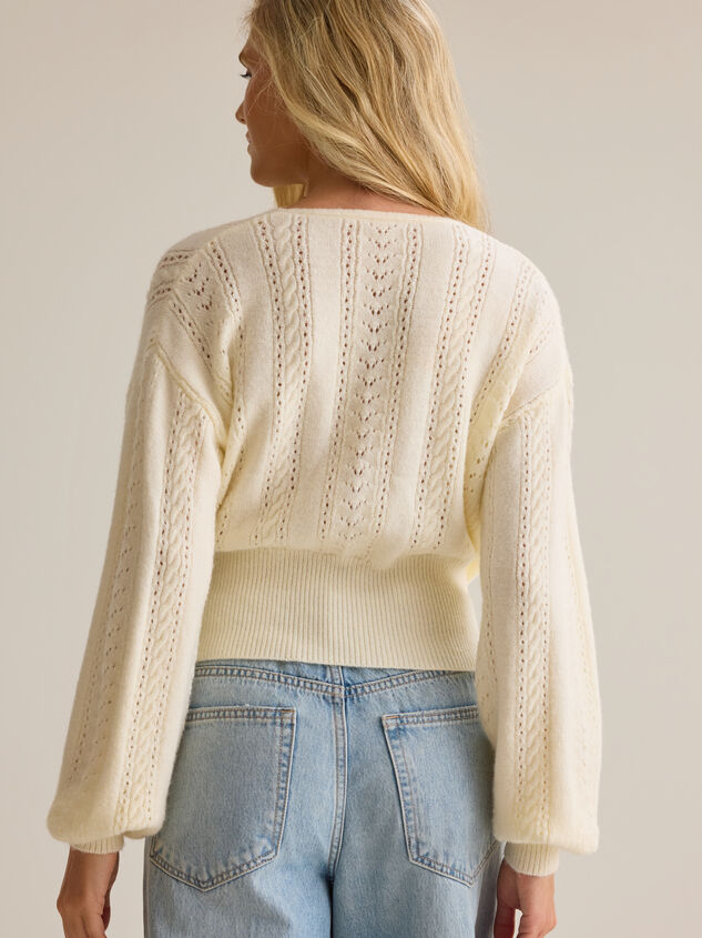 Adele Pointelle Wrap Sweater Detail 5 - AS Kids