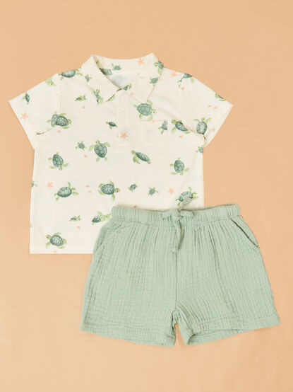 Sea Turtles Polo and Short Set - AS Kids