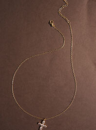 Bagette Cross Charm Necklace Detail 2 - ALTAR'D STATE KIDS