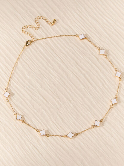 18K Gold Dainty Clover Choker - ALTAR'D STATE KIDS