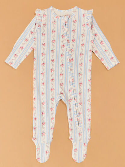 Anna Floral Striped Footie - AS Kids