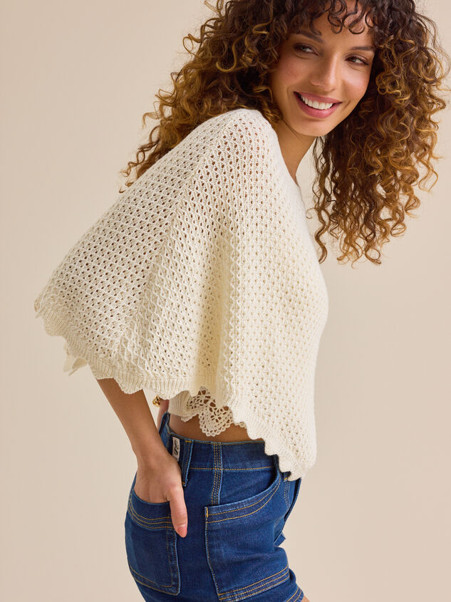 Carlie Sweater Poncho Detail 3 - ALTAR'D STATE KIDS