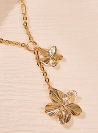 Double Flower Gold Necklace Detail 2 - ALTAR'D STATE KIDS