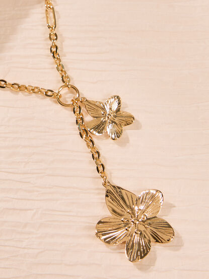 Double Flower Gold Necklace - ALTAR'D STATE KIDS