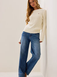Sami American Flag Cable Knit Sweater Detail 2 - AS Kids