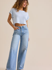 Abbey Cropped Stripe Tee Detail 2 - ALTAR'D STATE KIDS