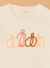 Peyton Pumpkin Top Stitch Sweater Detail 3 - AS Kids