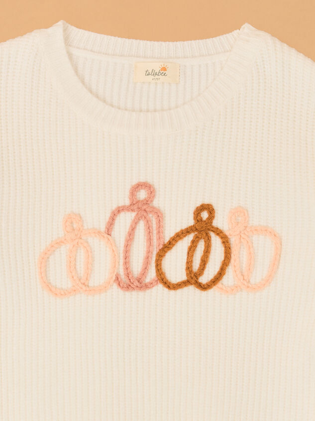 Peyton Pumpkin Top Stitch Sweater Detail 3 - AS Kids