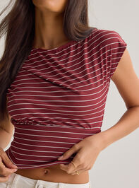 Ainsley Asymmetrical Striped Top Detail 3 - AS Kids