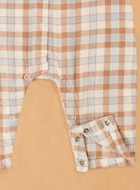 Western Plaid Polo Romper Detail 3 - AS Kids