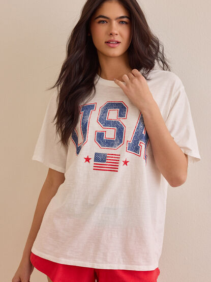 USA Flag Oversized Tee - AS Kids