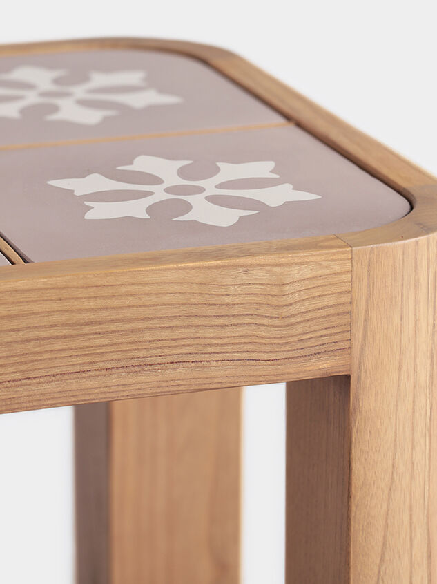 Audrey Wood Side Table Pink and Cream Detail 5 - ALTAR'D STATE KIDS