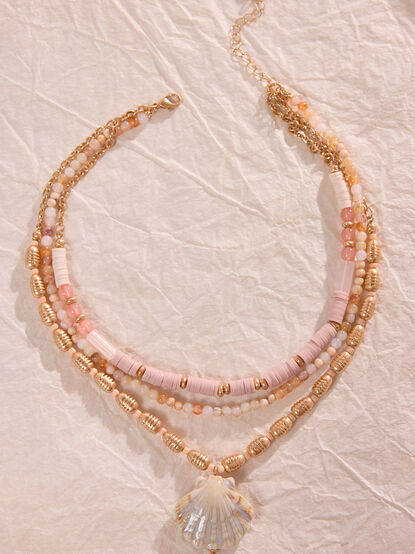 Three-Layer Shell Beaded Necklace - ALTAR'D STATE KIDS