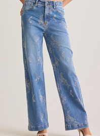 Iris High Rise Embroidered Jeans Detail 5 - AS Kids