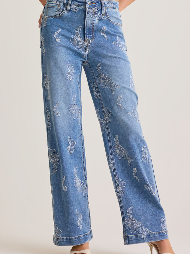 Iris High Rise Embroidered Jeans Detail 5 - AS Kids
