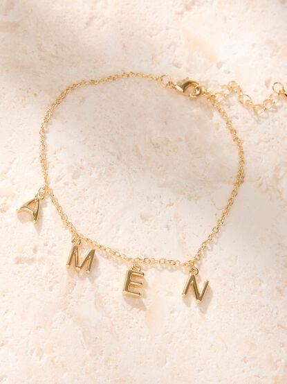 18K Gold Amen Charm Bangle - AS Kids