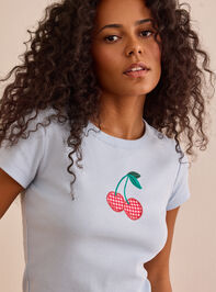 Gingham Cherry Baby Tee Detail 2 - ALTAR'D STATE KIDS