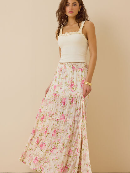 Kelsey Tiered Floral Maxi Skirt - ALTAR'D STATE KIDS