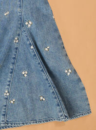 Jane Embroidered Denim Romper and Tee Set Detail 3 - AS Kids