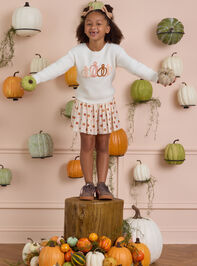 Peyton Pumpkin Top Stitch Sweater - AS Kids