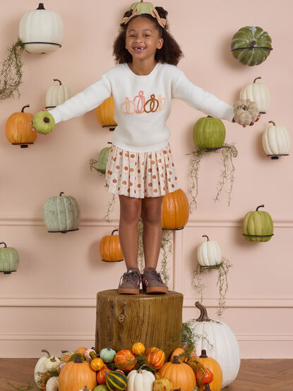 Peyton Pumpkin Top Stitch Sweater - AS Kids