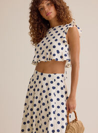 Billie Polka Dot Linen Top Detail 4 - AS Kids
