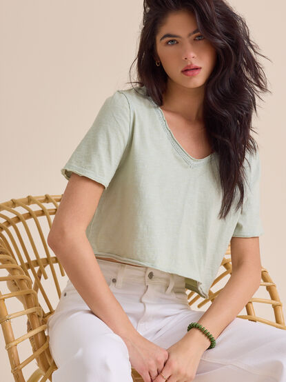 Vera Cropped Lace Tee - ALTAR'D STATE KIDS