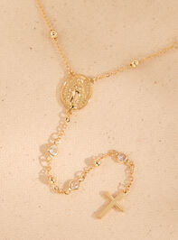 Rosary Cross Dangle Necklace Detail 2 - ALTAR'D STATE KIDS