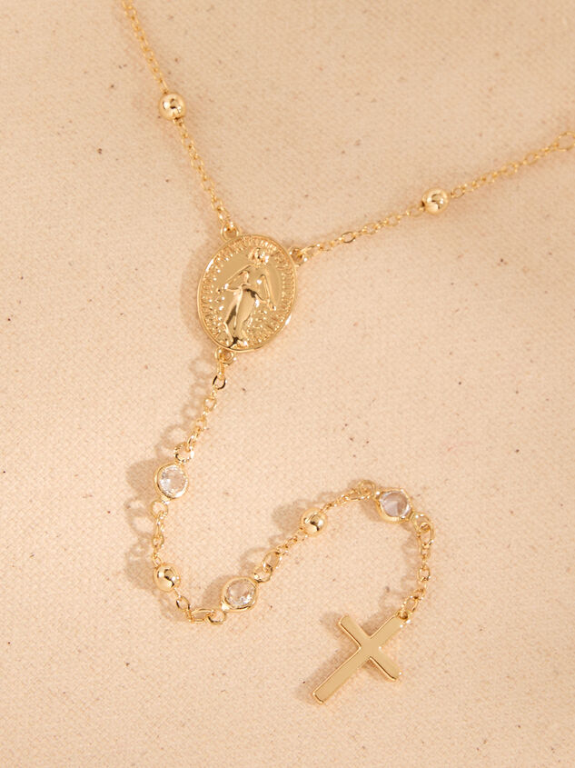 Rosary Cross Dangle Necklace Detail 2 - ALTAR'D STATE KIDS