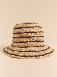 Raffia Striped Bucket Hat - AS Kids