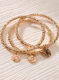 Golden Coast Hammered Bangle Set Detail 2 - AS Kids