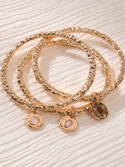 Golden Coast Hammered Bangle Set - AS Kids