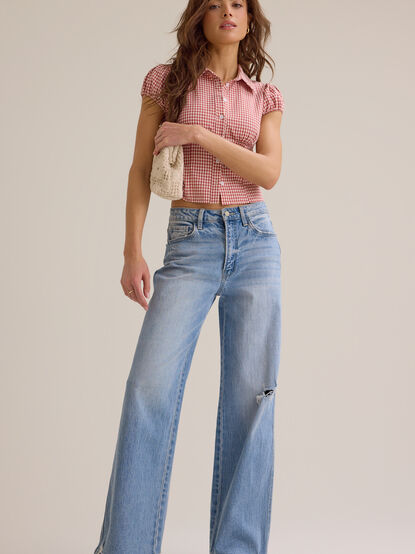 Bonnie Gingham Button Up Top - ALTAR'D STATE KIDS