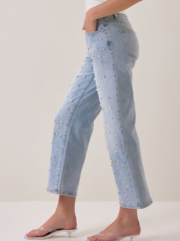 Brooklyn Embellished Straight Leg Jeans Detail 4 - AS Kids