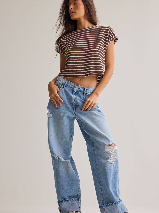 Hattie Stripe Roll Sleeve Crew Detail 3 - AS Kids