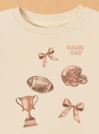 Gia Gameday Bow Sweatshirt Detail 3 - AS Kids