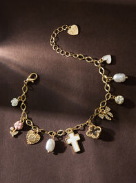 Cross Pearl Charm Bracelet - ALTAR'D STATE KIDS
