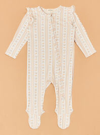 Horseshoe Bow Stripe Footie - AS Kids