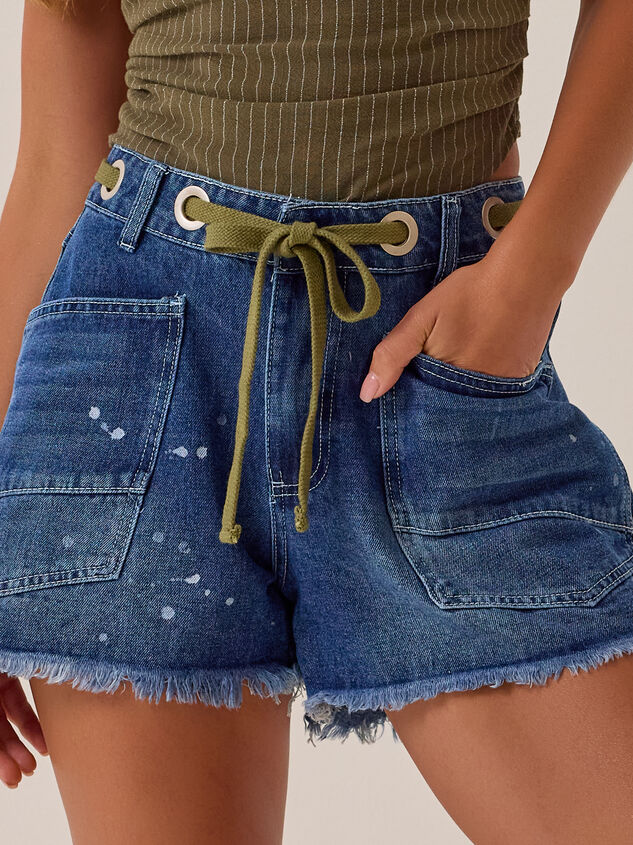 Kenzy Tie Waist Denim Shorts Detail 2 - AS Kids