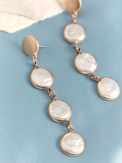 Gold Stud Coin Pearl Dangle - AS Kids