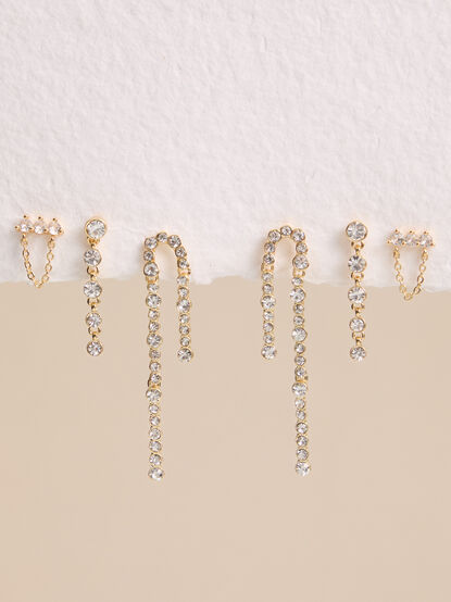 18K Gold Crystal Dangle Earring Pack - AS Kids