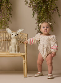 Ella Velvet Trim Floral Bubble - ALTAR'D STATE KIDS