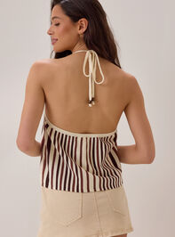 Ondine Stripe Halter Tie Front Tank Detail 5 - AS Kids