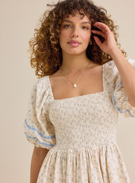 Ella Velvet Trim Floral Mama Dress Detail 2 - ALTAR'D STATE KIDS