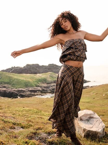 Camden Plaid Handkerchief Midi Skirt - AS Kids